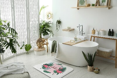 Tapis de salle de bain Flamants roses oiseaux