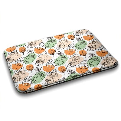 Tapis salle de bain Feuilles colorées