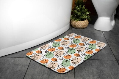 Tapis salle de bain Feuilles colorées