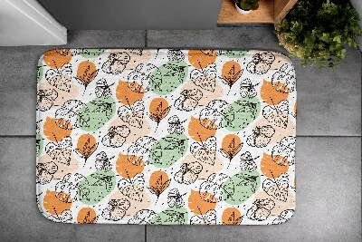 Tapis salle de bain Feuilles colorées