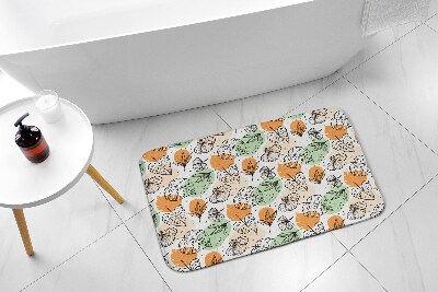 Tapis salle de bain Feuilles colorées