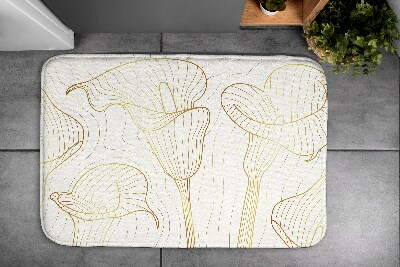 Tapis de salle de bain Lignes fleurs