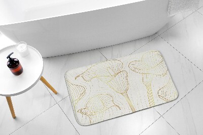 Tapis de salle de bain Lignes fleurs