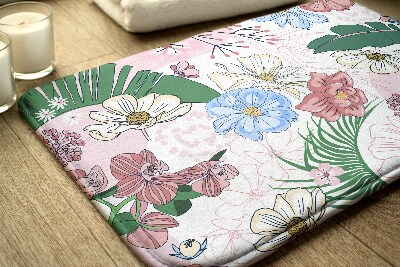 Tapis de salle de bain Fleurs colorées