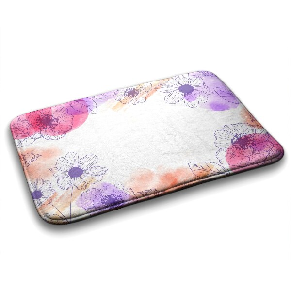 Tapis bain Fleurs à l'aquarelle