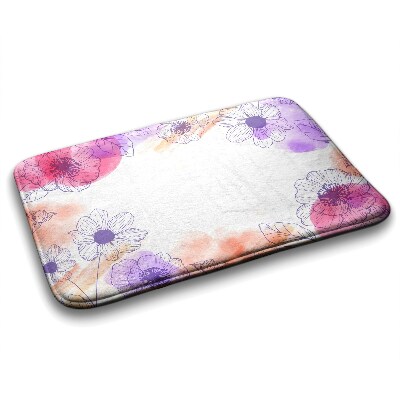 Tapis bain Fleurs à l'aquarelle