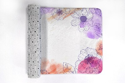 Tapis bain Fleurs à l'aquarelle