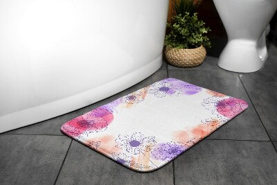 Tapis bain Fleurs à l'aquarelle