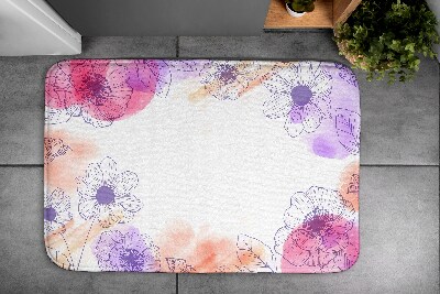 Tapis bain Fleurs à l'aquarelle