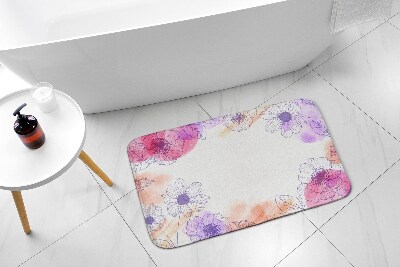 Tapis bain Fleurs à l'aquarelle
