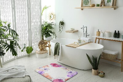Tapis bain Fleurs à l'aquarelle
