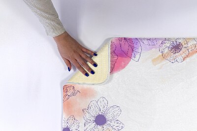 Tapis bain Fleurs à l'aquarelle