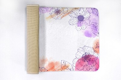 Tapis bain Fleurs à l'aquarelle