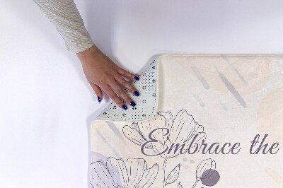 Tapis de bain Dessin au trait floral