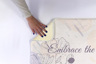 Tapis de bain Dessin au trait floral