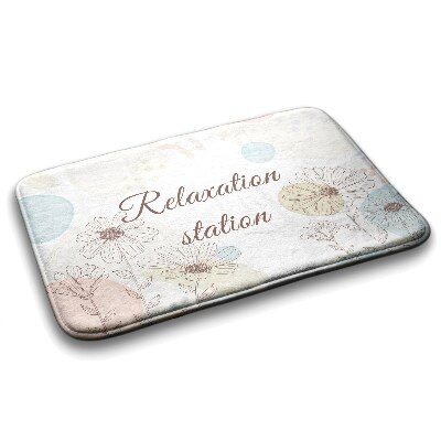 Tapis salle de bain Dessin au trait floral