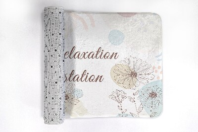 Tapis salle de bain Dessin au trait floral