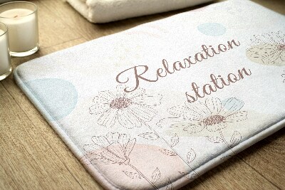 Tapis salle de bain Dessin au trait floral