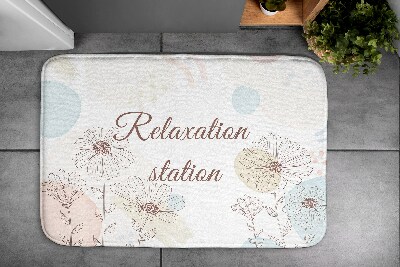 Tapis salle de bain Dessin au trait floral