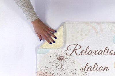 Tapis salle de bain Dessin au trait floral
