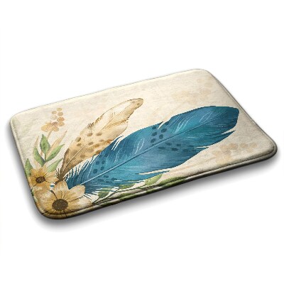 Tapis salle de bain Plumes et fleurs