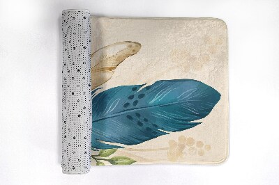Tapis salle de bain Plumes et fleurs