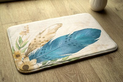 Tapis salle de bain Plumes et fleurs