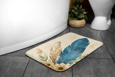 Tapis salle de bain Plumes et fleurs