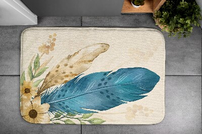 Tapis salle de bain Plumes et fleurs