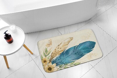 Tapis salle de bain Plumes et fleurs