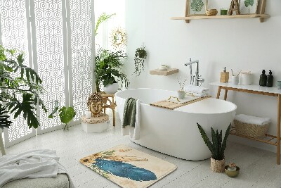 Tapis salle de bain Plumes et fleurs