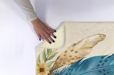 Tapis salle de bain Plumes et fleurs