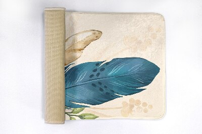 Tapis salle de bain Plumes et fleurs