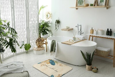 Tapis bain Fleurs et plumes