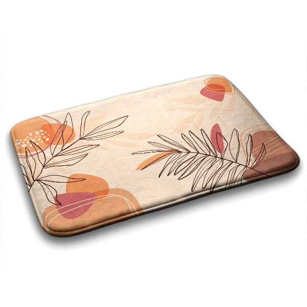 Tapis salle de bain Feuilles géométriques