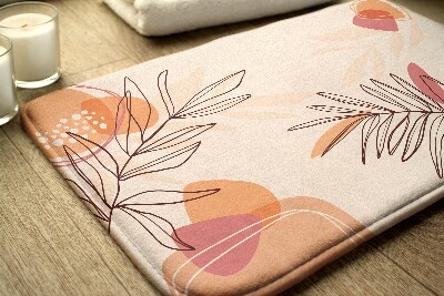 Tapis salle de bain Feuilles géométriques