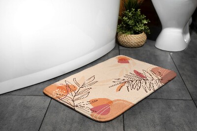 Tapis salle de bain Feuilles géométriques