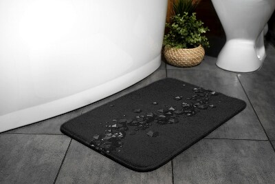 Tapis de salle de bain Abstraction géométrique noire