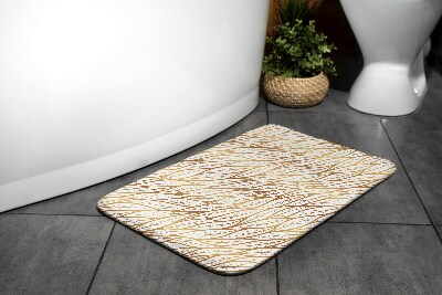 Tapis bain Motif de feuilles dorées