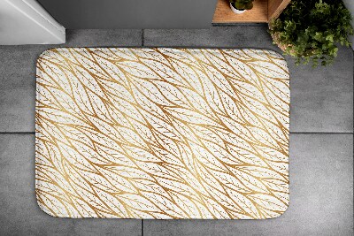 Tapis bain Motif de feuilles dorées