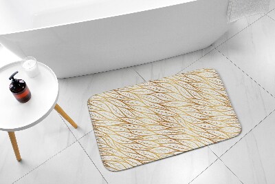 Tapis bain Motif de feuilles dorées