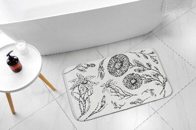 Tapis salle de bain Motif de fleurs