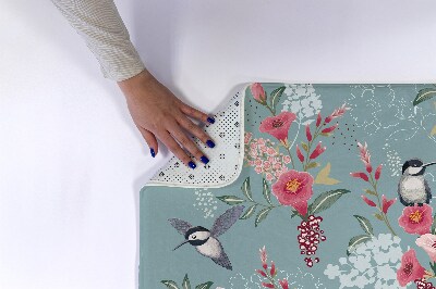 Tapis bain Fleurs oiseaux