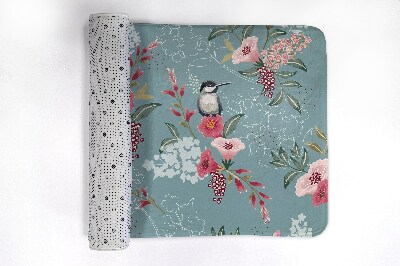 Tapis bain Fleurs oiseaux