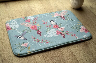 Tapis bain Fleurs oiseaux