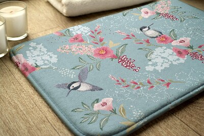 Tapis bain Fleurs oiseaux