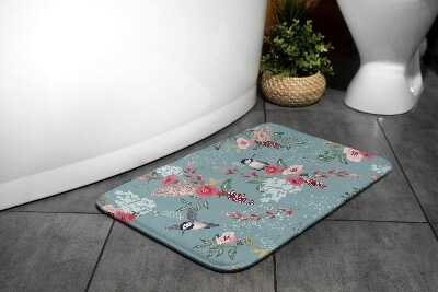 Tapis bain Fleurs oiseaux
