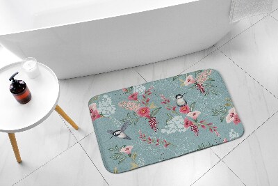 Tapis bain Fleurs oiseaux