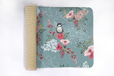 Tapis bain Fleurs oiseaux