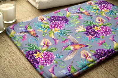 Tapis bain Fleurs oiseaux